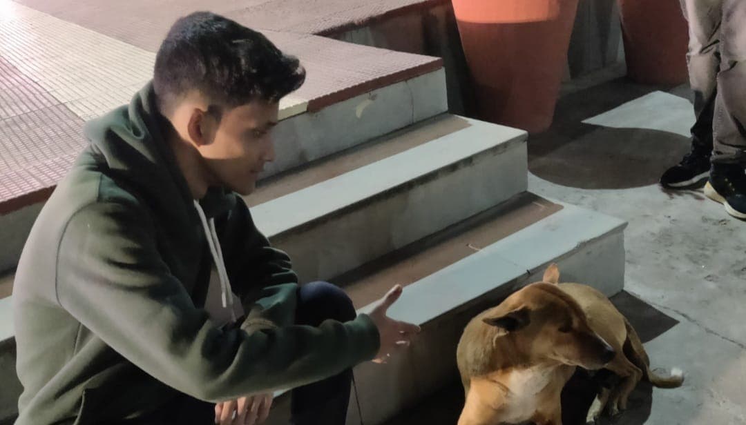 Rohit with dog
